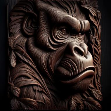 3D model st Coco gorilla famous animal (STL)